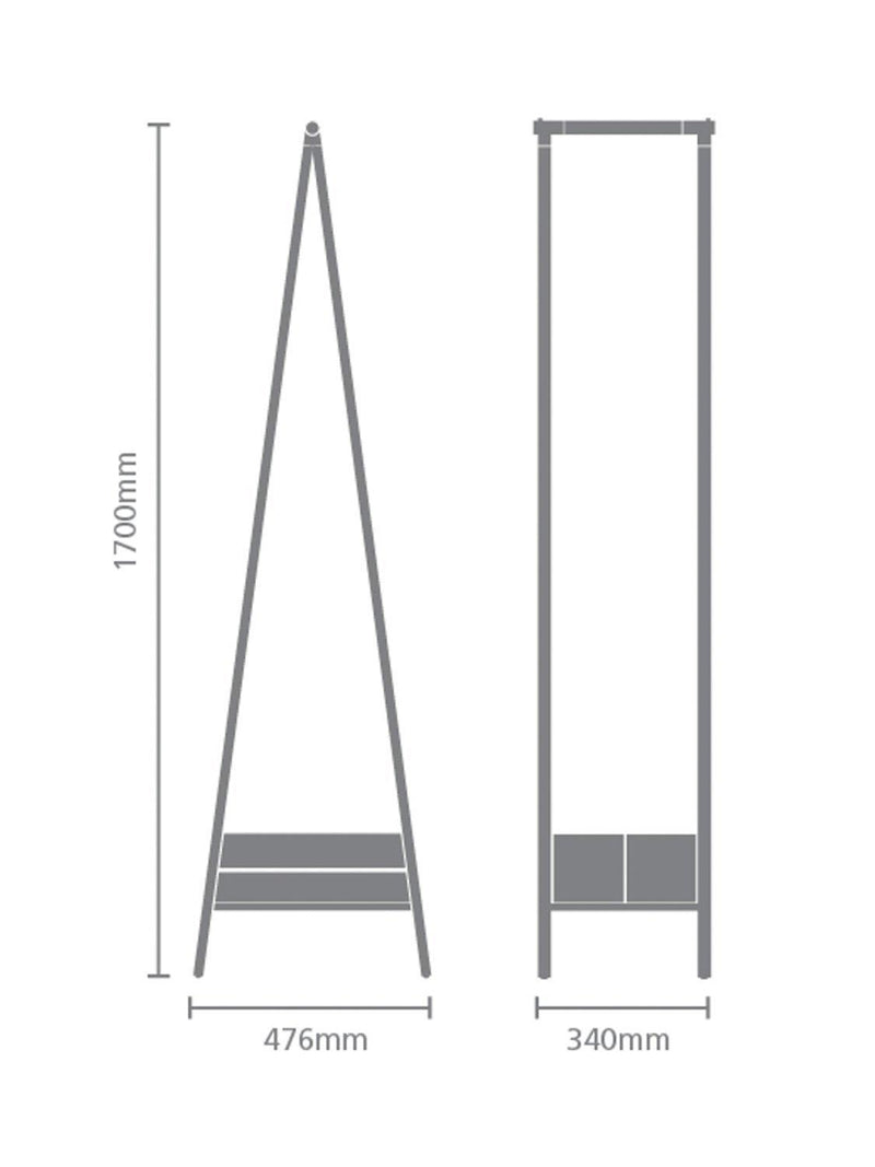 Brabantia bamboo clothes rail with shelf, UK version