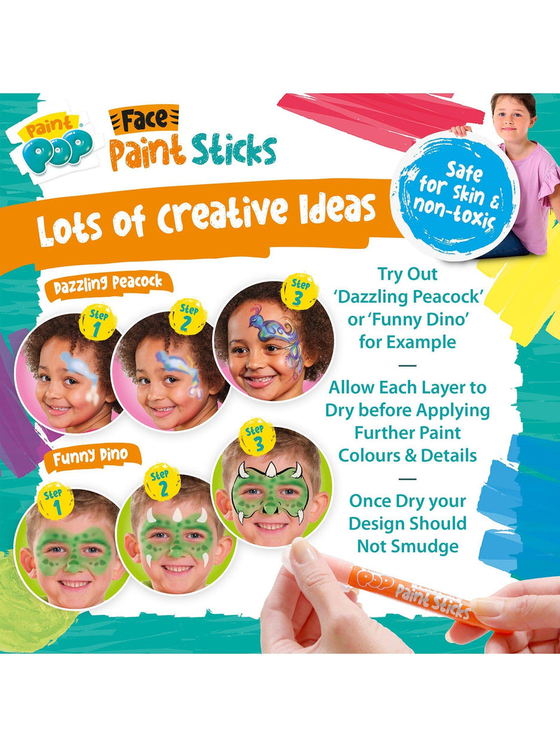 Paint Pop face paint sticks 12-pack, imported from the UK