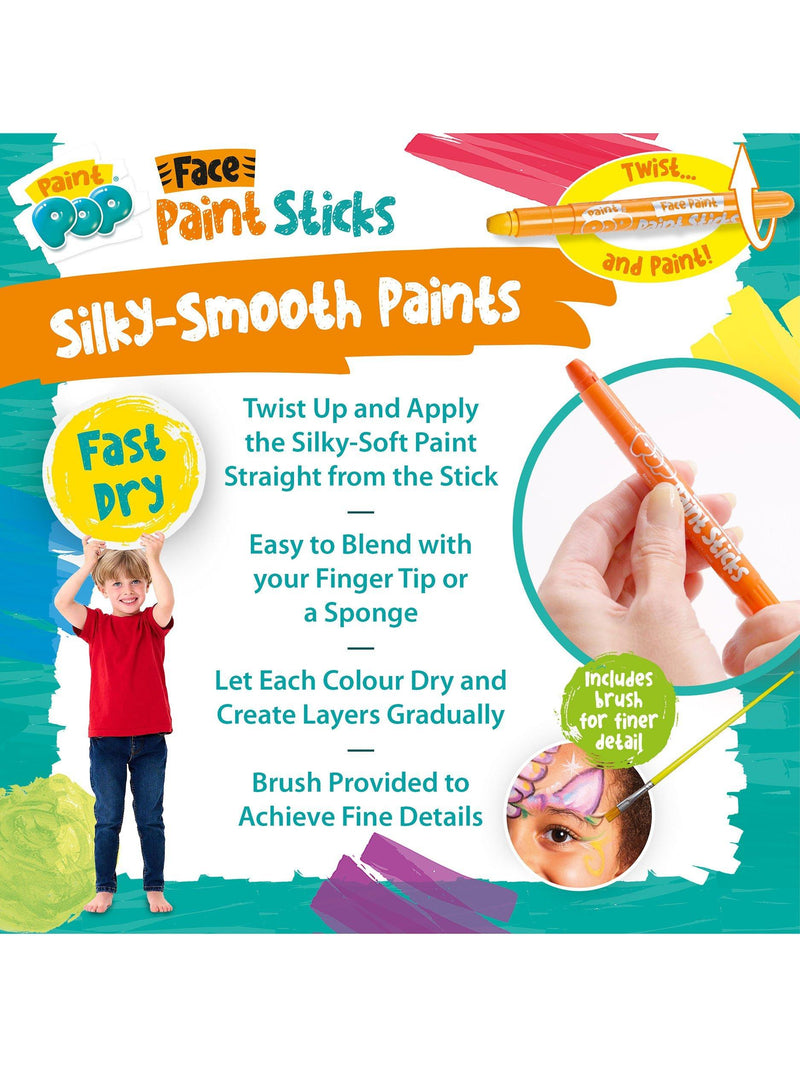 Paint Pop face paint sticks 12-pack, imported from the UK