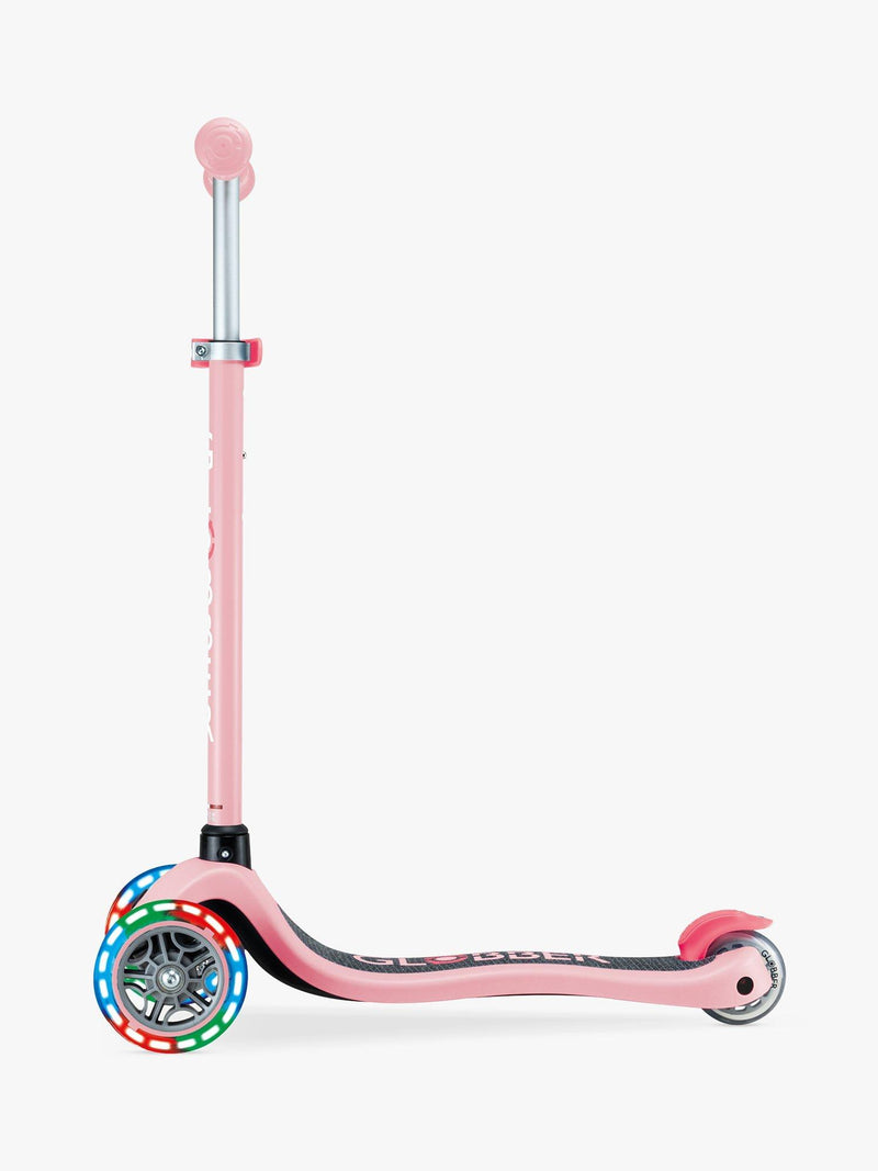 Globber Primo Lights kids scooter pastel pink, imported from the UK