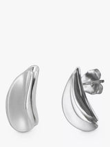 John Lewis Nina B Double Fold Earrings, Silver- Buy online at McGrocer