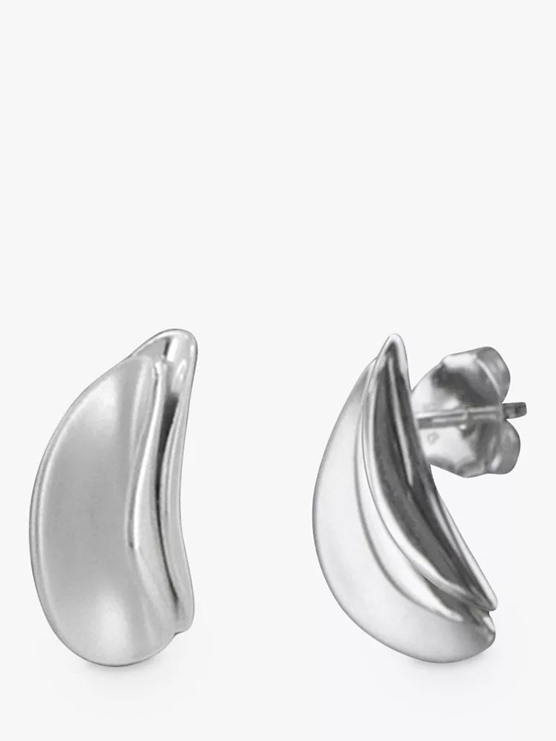 Nina B double fold stud earrings sterling silver - British product