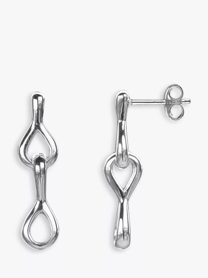 Nina B drop earrings sterling silver keyhole, UK version