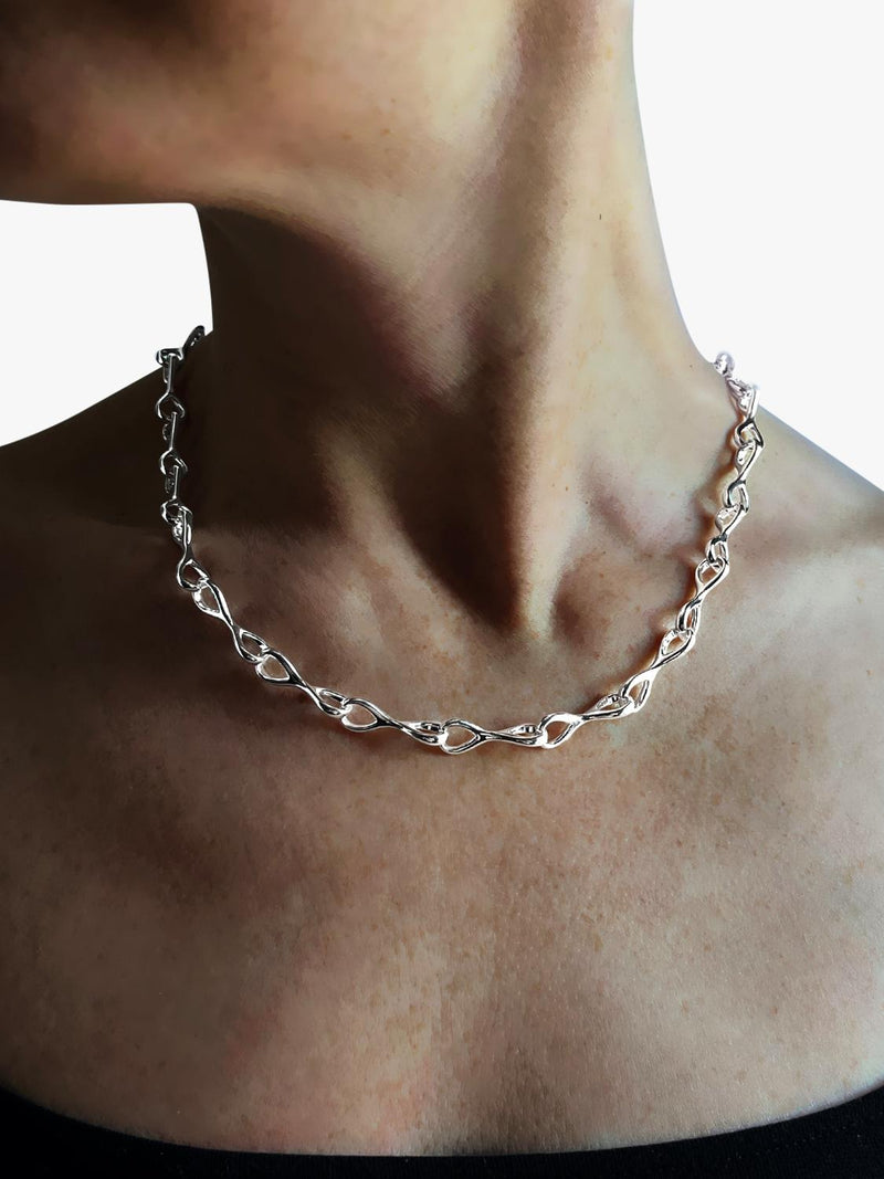 Nina B sterling silver keyhole necklace long 50-55cm - British product