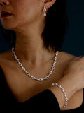 Nina B sterling silver keyhole necklace long 50-55cm - British product
