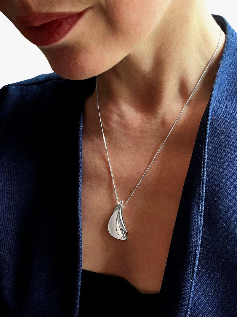 Nina B double fold pendant in sterling silver (British brand)