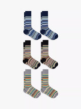 John Lewis Paul Smith Classic Stripe Socks Gift Box Multi Stripe Pack of 6- Buy online at McGrocer