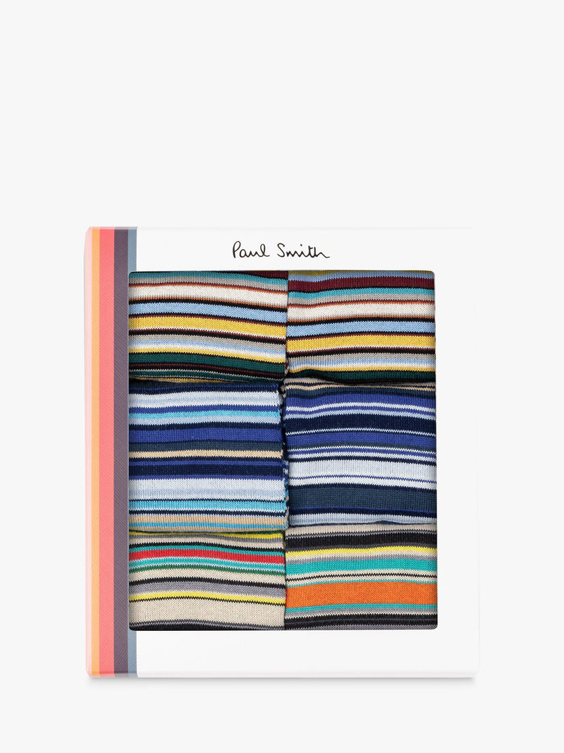 Paul Smith stripe socks gift box pack of 6 (British brand)