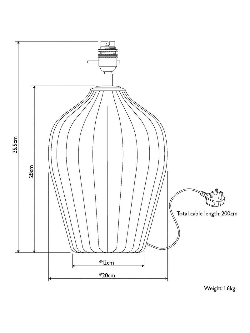 John Lewis Fulbrook large table lamp base - British product