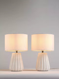 John Lewis Mini Luka ceramic table lamps white, imported from the UK
