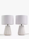 John Lewis Mini Luka ceramic table lamps white, imported from the UK
