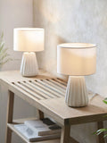 John Lewis Mini Luka ceramic table lamps white, imported from the UK