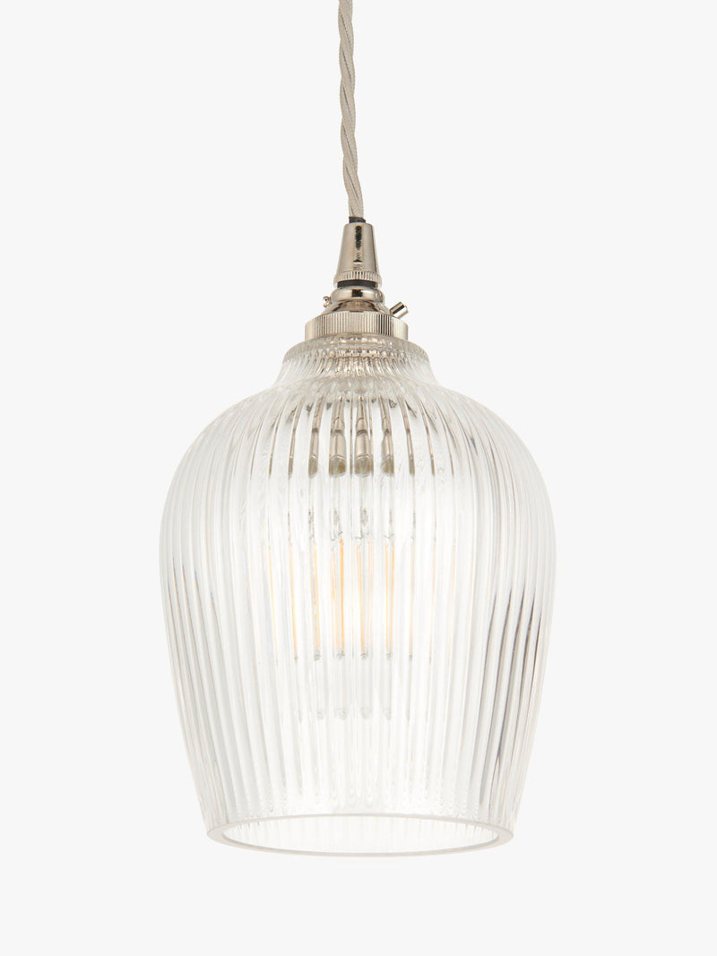 John Lewis Fulbrook clear glass ceiling shade, easy-fit, UK version