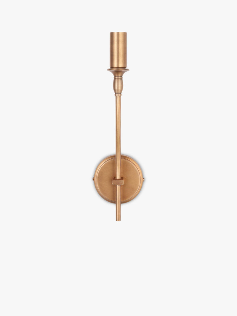 John Lewis Elk wall light fitting in matt antique brass, imported from the UK