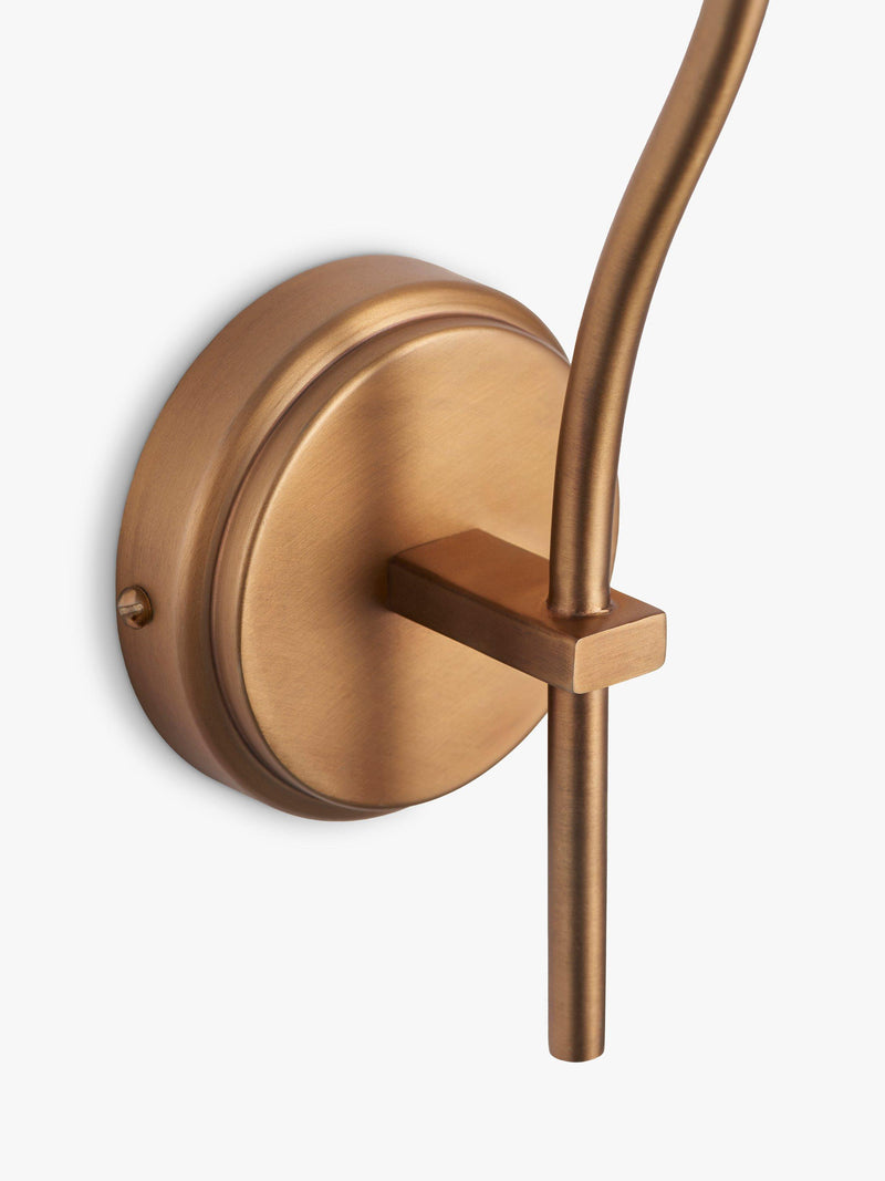 John Lewis Elk wall light fitting in matt antique brass, imported from the UK