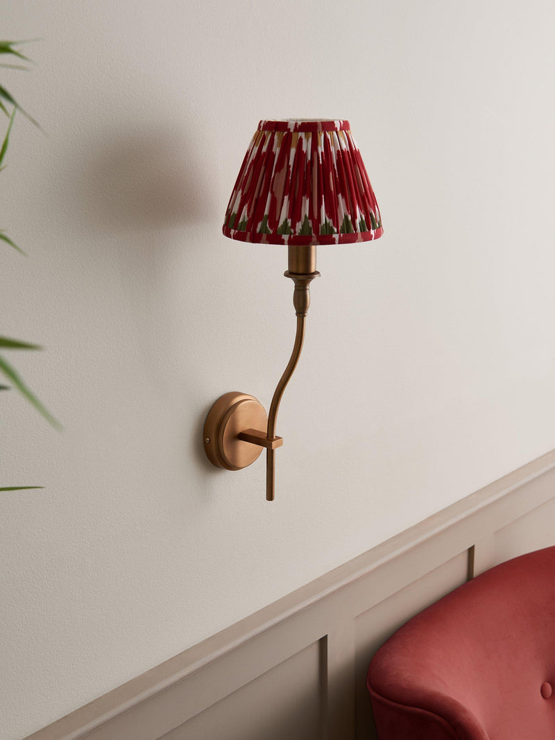 John Lewis Elk wall light fitting in matt antique brass, imported from the UK