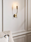 John Lewis Elk wall light fitting in matt antique brass, imported from the UK