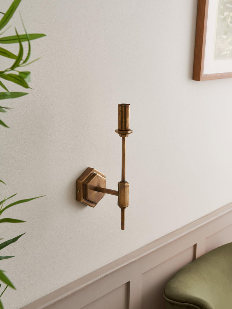 John Lewis hex wall light antique finish H31.5cm, imported from the UK