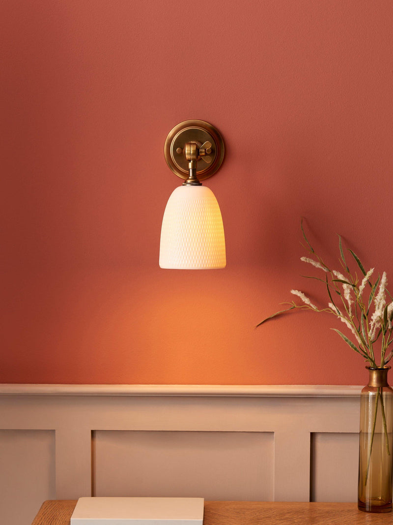 John Lewis wall light aged brass, imported from the UK