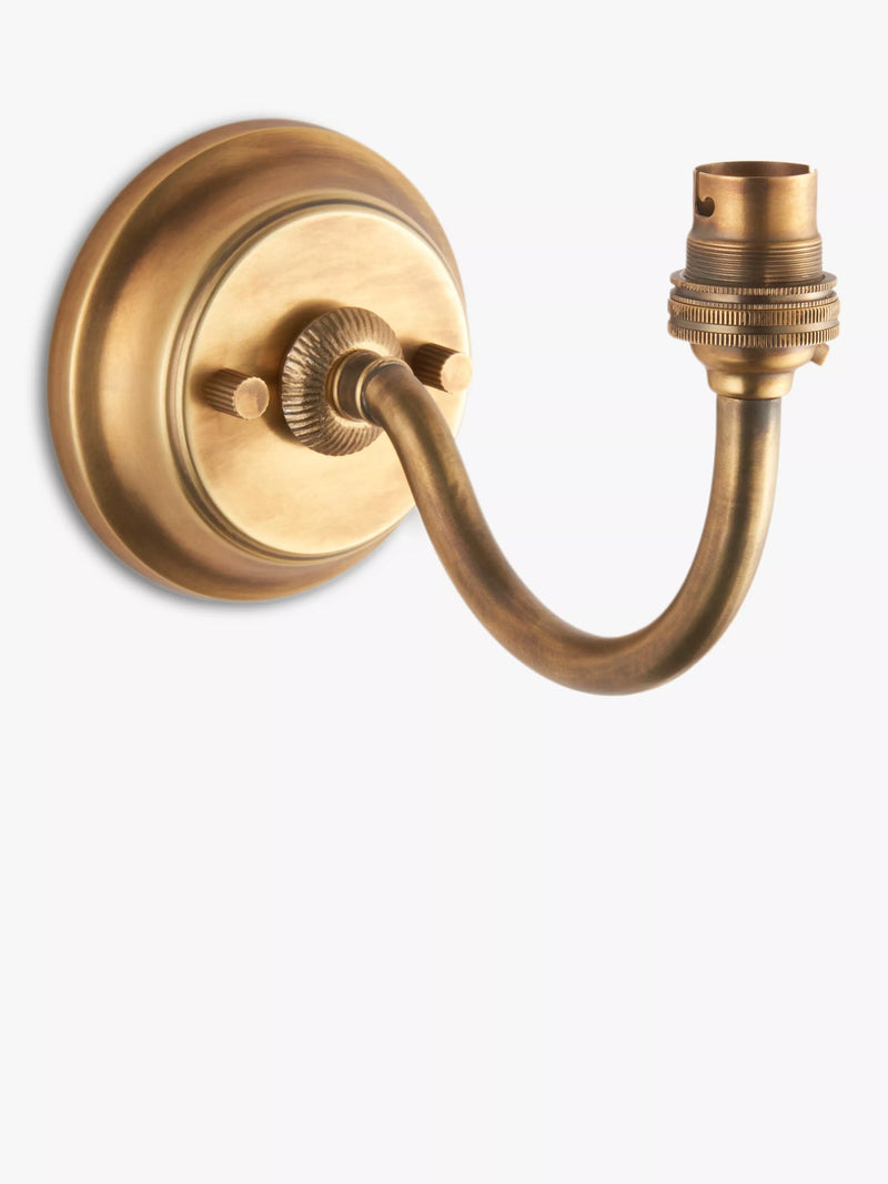 John Lewis Pompion swan neck wall light aged brass, imported from the UK