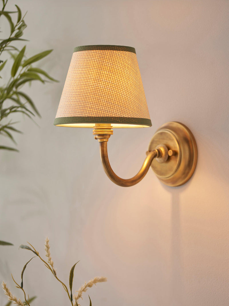 John Lewis Pompion swan neck wall light aged brass, imported from the UK