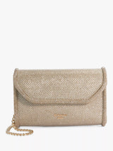 John Lewis Dune London Bellini Metallic Fabric Diamanté Trim Box Clutch Bag, Gold- Buy online at McGrocer