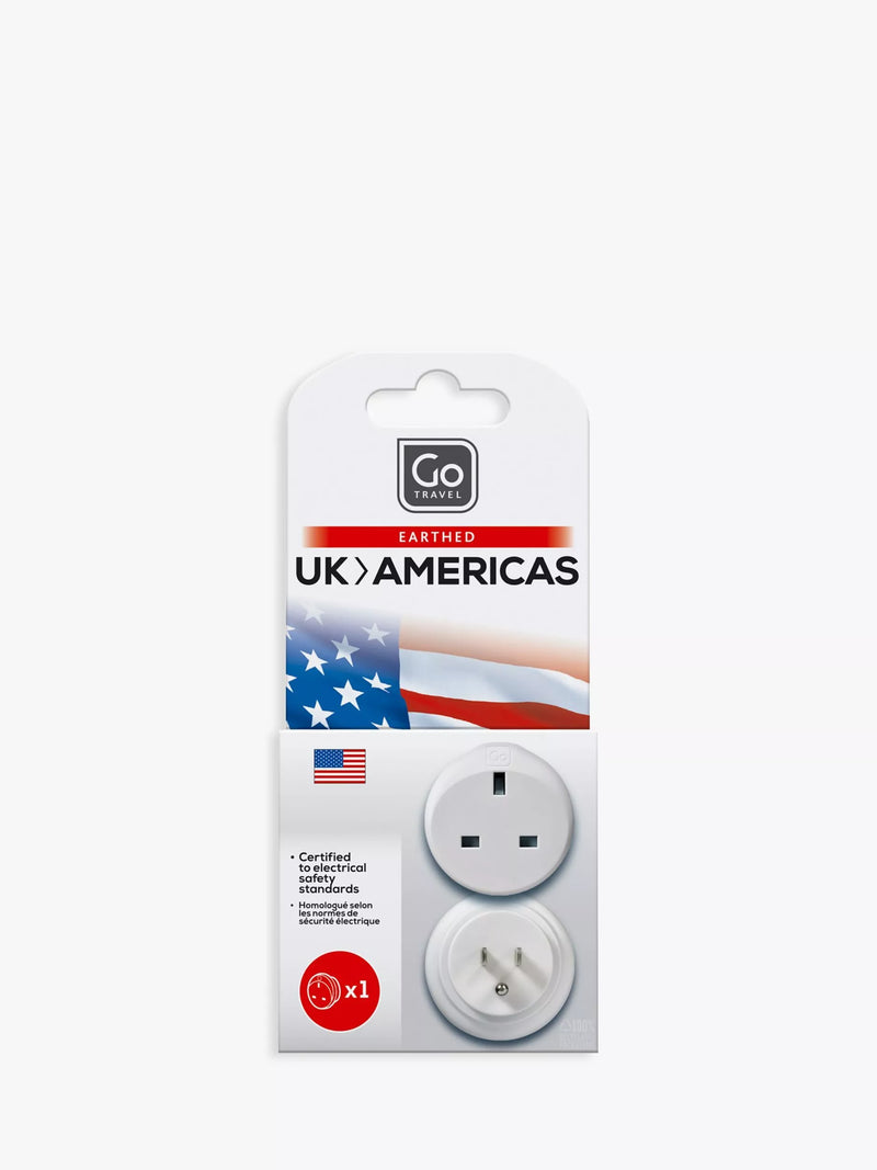 Go Travel UK-USA travel adaptor compact design - British product
