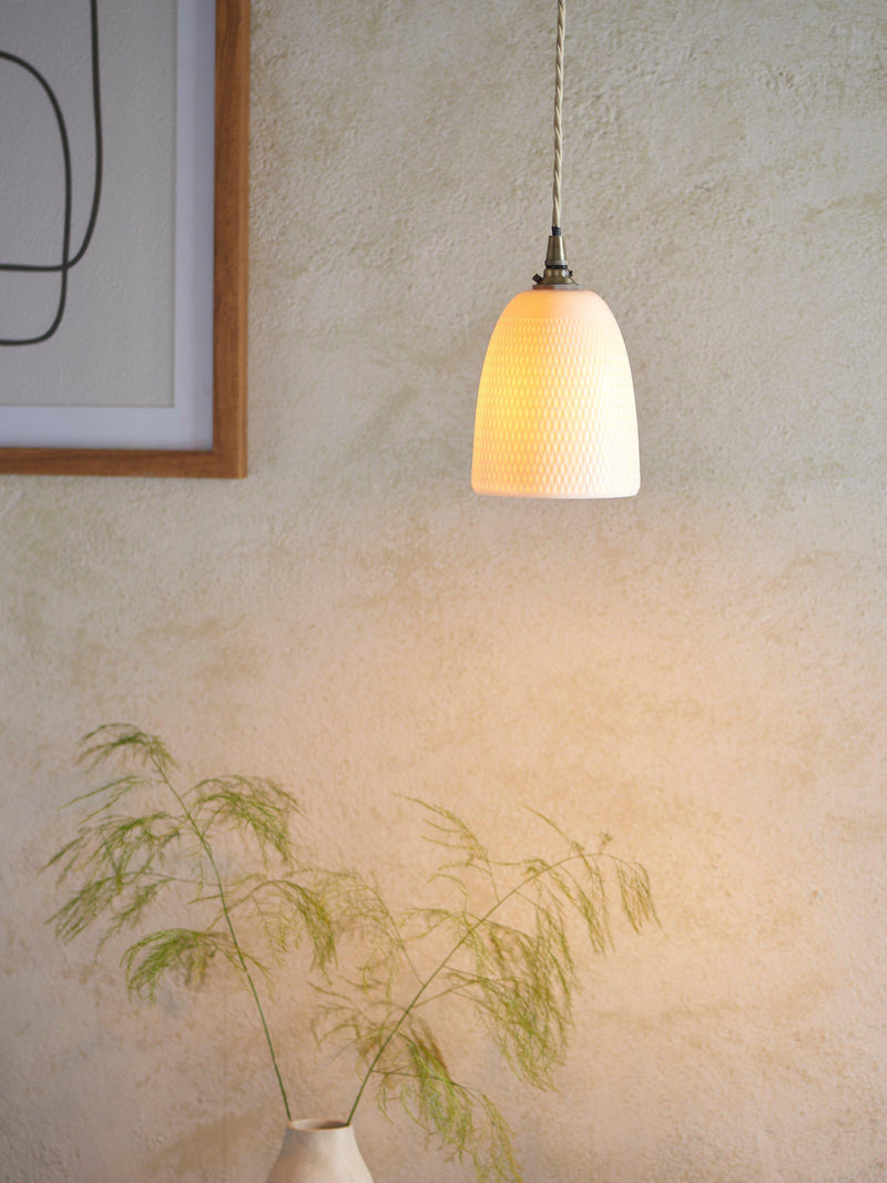 John Lewis textured porcelain lamp shade white (British brand)