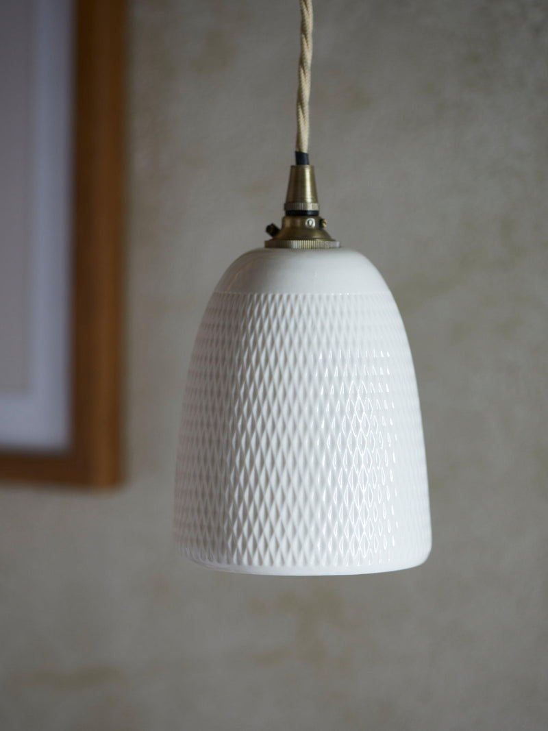John Lewis textured porcelain lamp shade white (British brand)