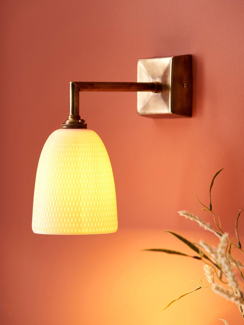 John Lewis textured porcelain lamp shade white (British brand)