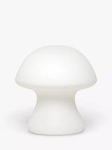 John Lewis Small Cordless Mushroom-Shaped Porcelain Table Light in White with Batteries Included- Buy online at McGrocer