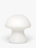 Kikkerland small cordless mushroom-shaped porcelain table light in white, UK version