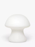 Kikkerland small cordless mushroom-shaped porcelain table light in white, UK version