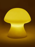 Kikkerland small cordless mushroom-shaped porcelain table light in white, UK version