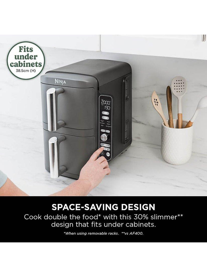Ninja Double Stack XL 2-Drawer Air Fryer in Grey, imported from the UK