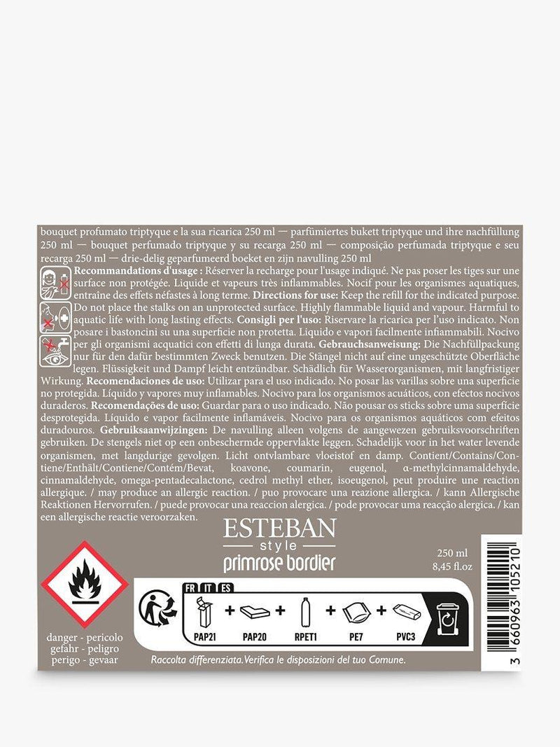 Esteban reed diffuser Teak and Tonka 250ml (British brand)