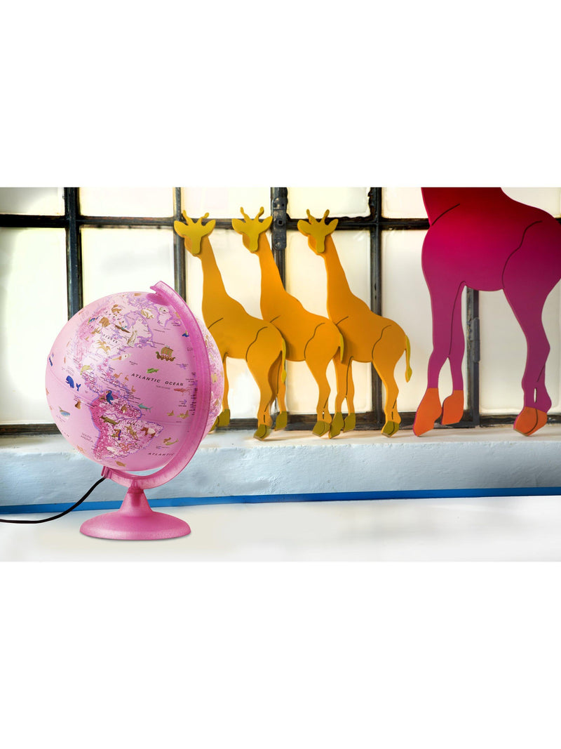 Nova Rico children's globe pink illuminated animals 25cm (British brand)