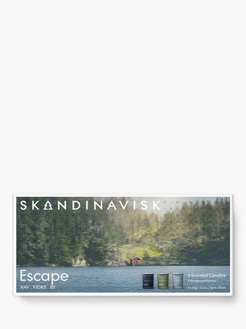 SKANDINAVISK Escape Mini Trio scented candles 3x65g - British product