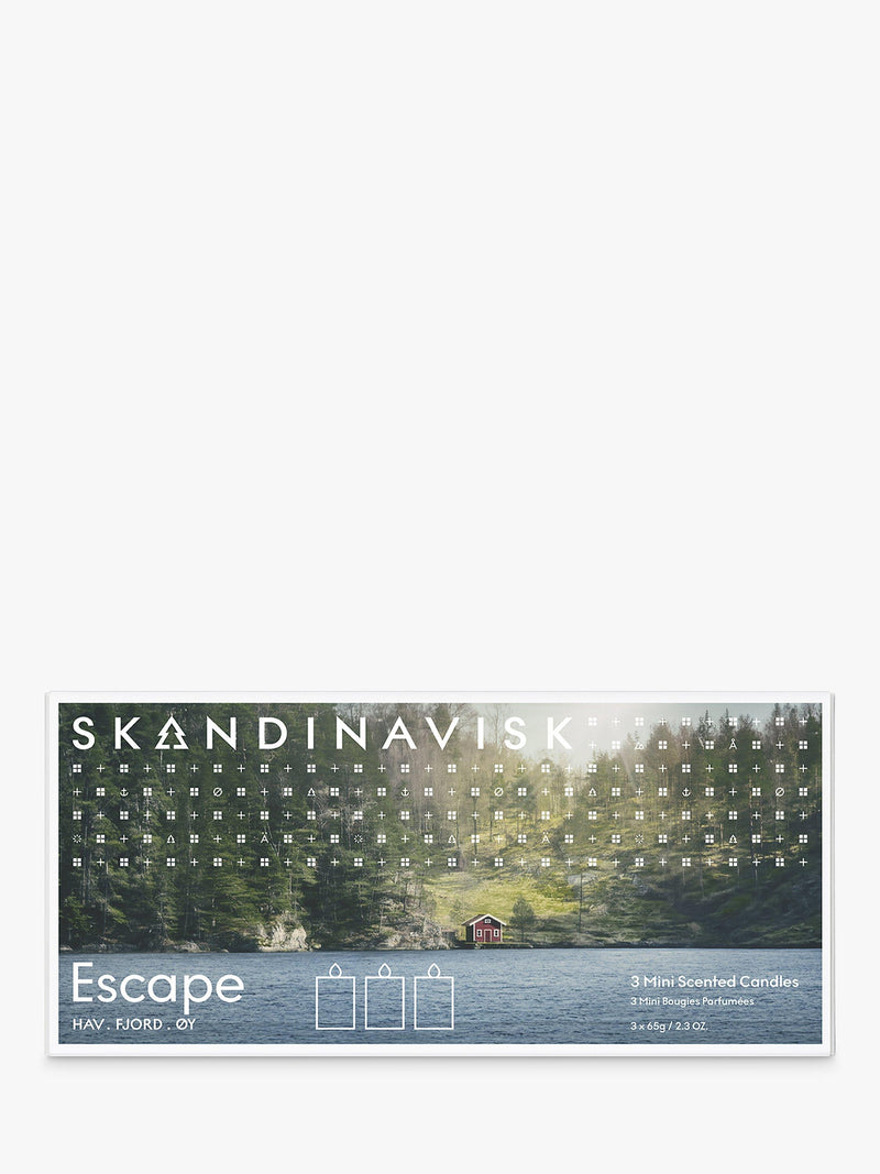 SKANDINAVISK Escape Mini Trio scented candles 3x65g - British product