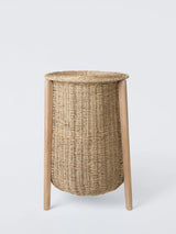 John Lewis John Lewis Woven Seagrass and Wood Laundry Basket, Natural- Buy online at McGrocer