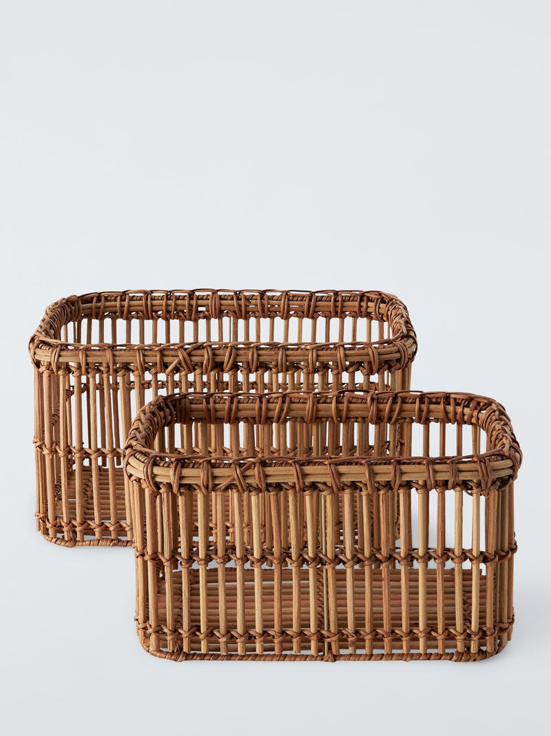 John Lewis Mid-Century rattan baskets set of 2, imported from the UK
