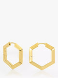 Rachel Jackson London large hexagon hoop earrings gold plated (British brand)