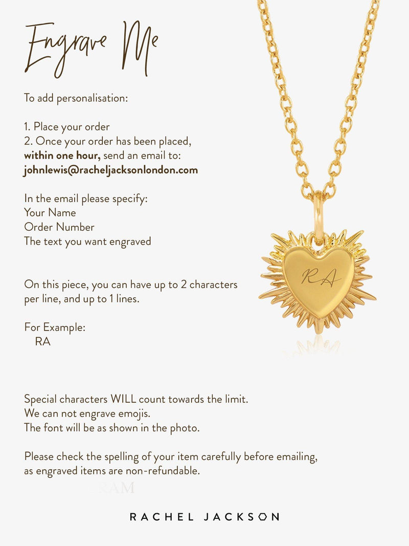 Rachel Jackson London personalised heart necklace chain 41cm - British product