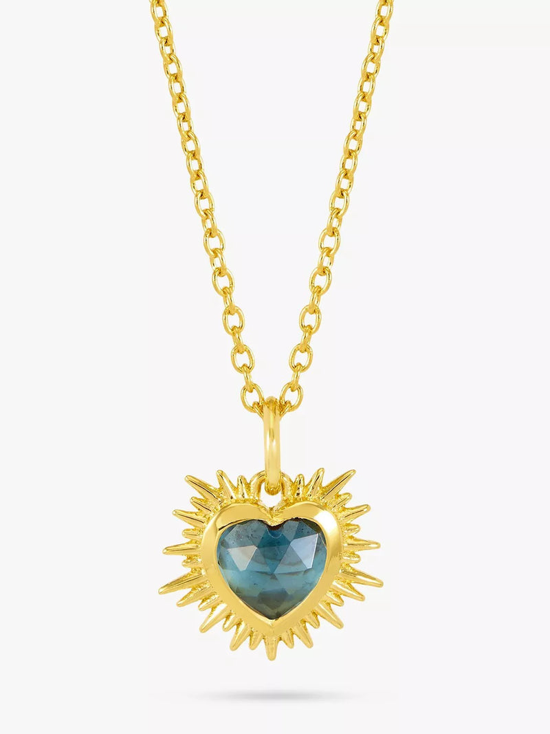 Rachel Jackson London Personalised Electric Love Birthstone Heart Necklace
