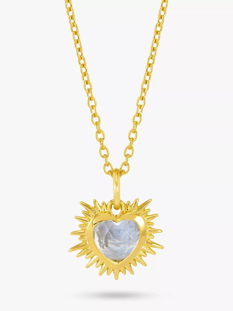 Rachel Jackson London Personalised Electric Love Birthstone Heart Necklace