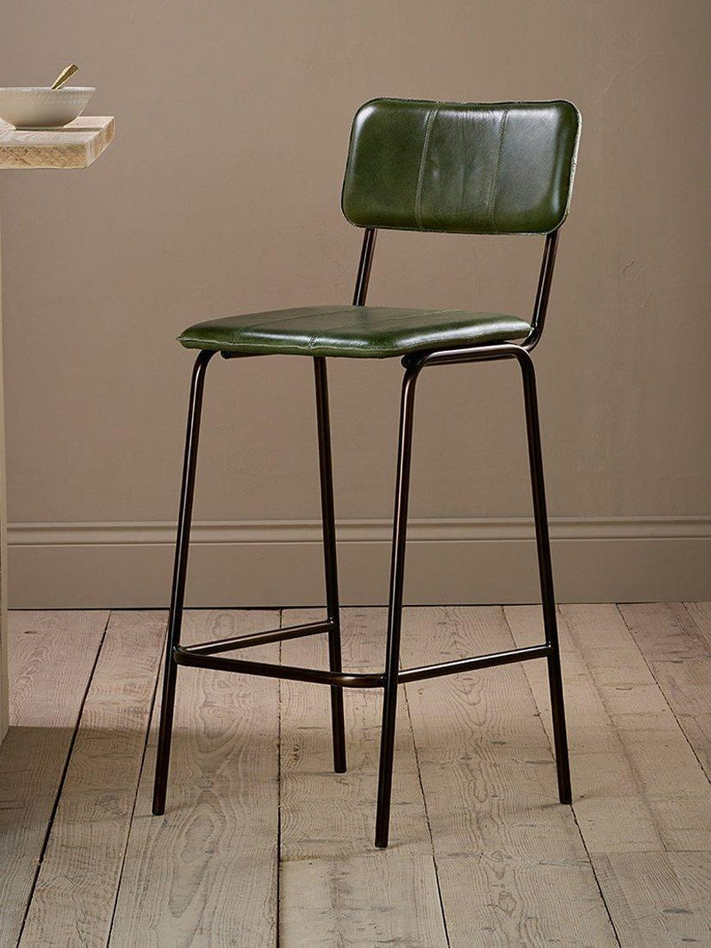 nkuku Ukari leather counter chair, imported from the UK