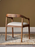 nkuku Anbu acacia upholstered dining chair (British brand)