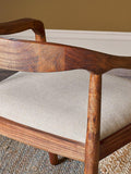 nkuku Anbu acacia upholstered dining chair (British brand)