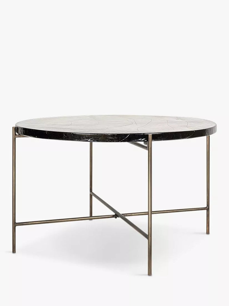 nkuku Aluva glass coffee table round 74cm (British brand)