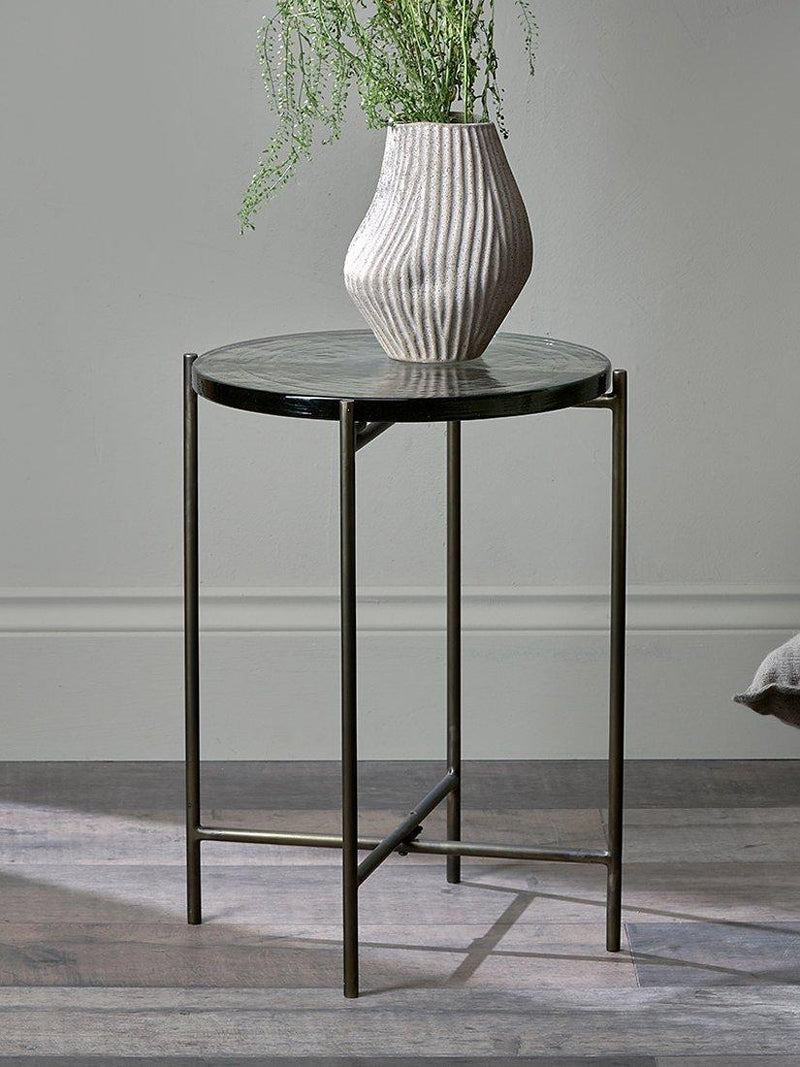 nkuku Aluva glass side table - British product